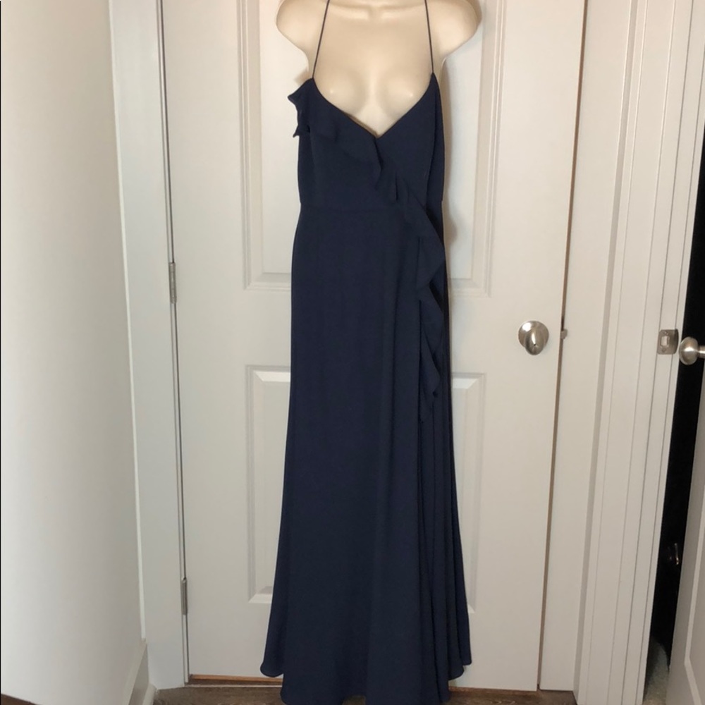 Wtoo Navy Ruffle Gown NWT - Picture 7 of 7